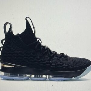 NIKE Lebron 15 XV shoes black gold men’s sz 9.5 EU 43 basketball